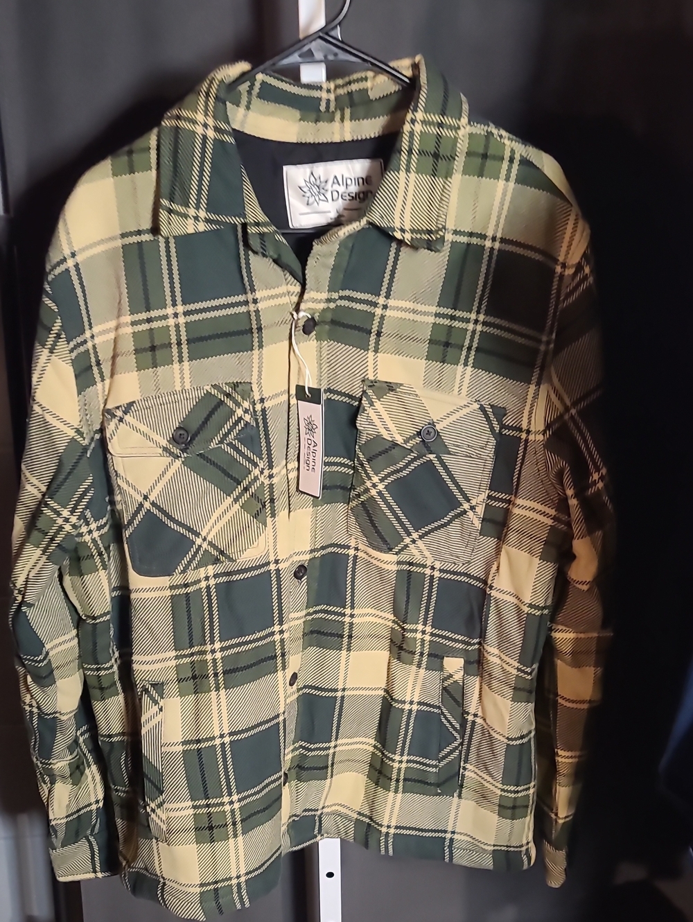 Alpine Design Green & Yellow Plaid Button-Down Shirt Jacket